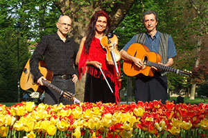 Opzione musica durante l'aperitivo alla festa di nozze con la formazione Trio con chitarra, violino e tastiera live